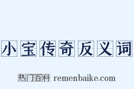 小宝传奇反义词是什么意思的图片